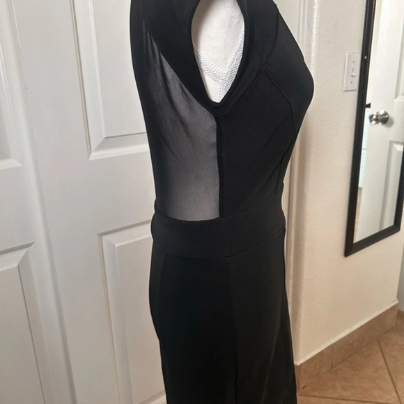 Charlotte Russe Dress Black Round Neck short‎ sleeve transparent back M - Picture 5 of 16